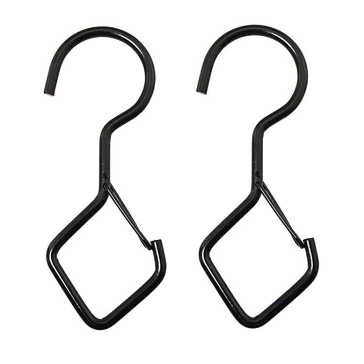 2 ganci a S per uso domestico per appendere ganci antivento in metallo con fibbia di sicurezza, Black, White