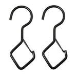 2 ganci a S per uso domestico per appendere ganci antivento in metallo con fibbia di sicurezza, Black, White