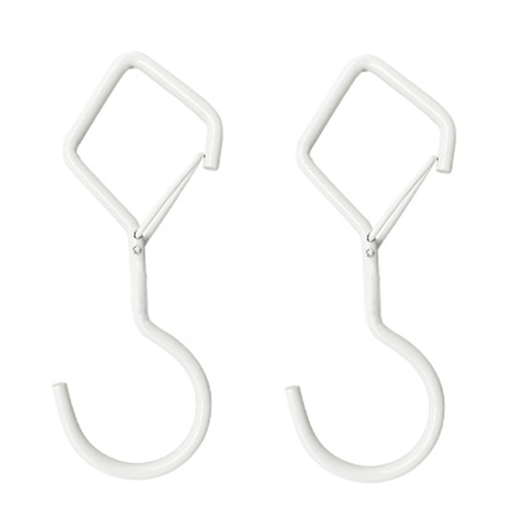 2 ganci a S per uso domestico per appendere ganci antivento in metallo con fibbia di sicurezza, Black, White