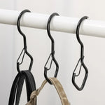2 ganci a S per uso domestico per appendere ganci antivento in metallo con fibbia di sicurezza, Black, White