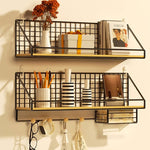Mensola da parete per organizer per uso domestico, grande e senza perforazione, Black Basic Model, Black Wooden Ball With Tissue Box