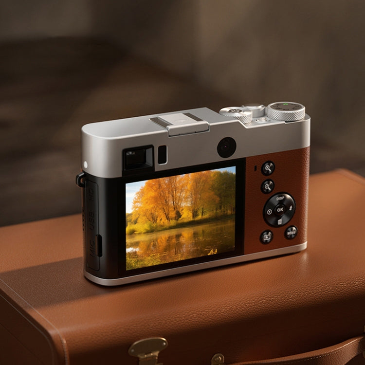 DC203 5K/30FPS Schermo da 2,8 pollici 16X Doppia fotocamera anteriore e posteriore HD Digital Camera, Black, Brown