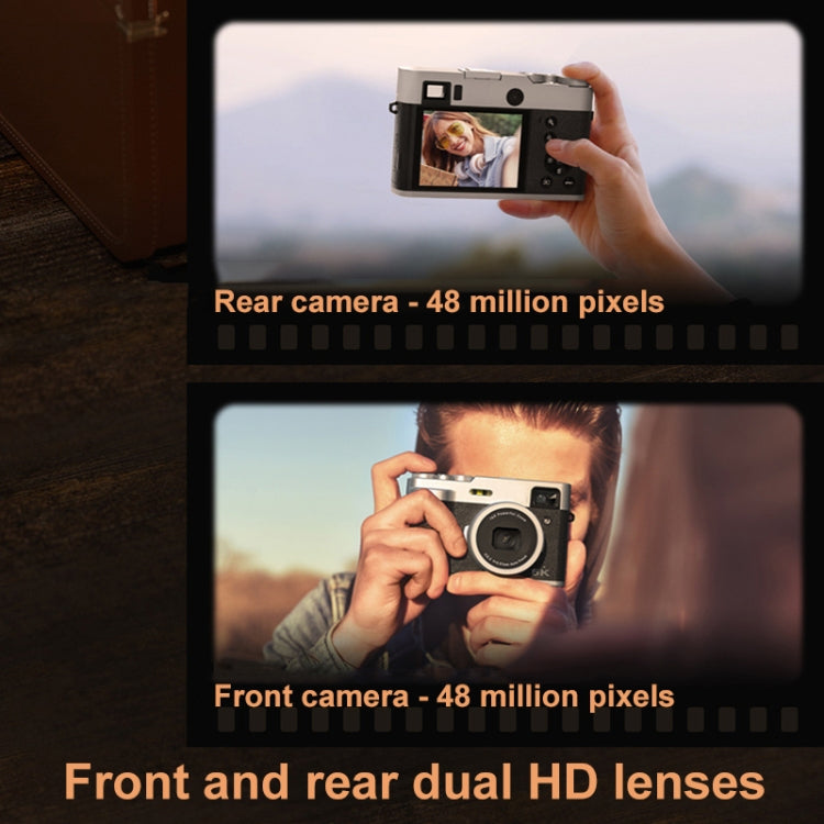 DC203 5K/30FPS Schermo da 2,8 pollici 16X Doppia fotocamera anteriore e posteriore HD Digital Camera, Black, Brown