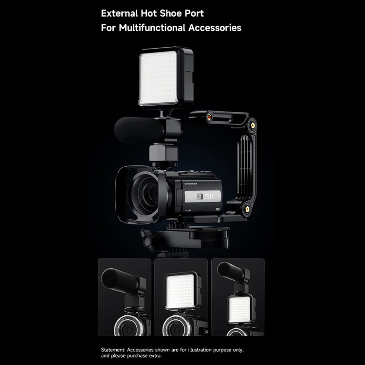 HDV-255K 5K/30FPS 16X Zoom Sport all'aria aperta HD Telecamera digitale anti-vibrazione elettronica, EU Plug, US Plug, UK Plug