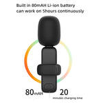 Microfono Lavalier Wireless con Ricevitore 3,5 mm e Luce 9"