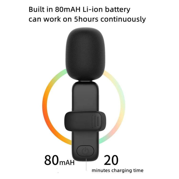 Microfono Lavalier Wireless con Ricevitore 3,5 mm e Luce 9"