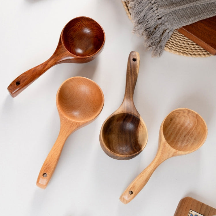 Cucchiaio da minestra grande con manico lungo in legno per uso domestico, cucchiaio per mangiare i noodle, cucchiaio per acqua, Tanoak (Old Lacquer Color), Tanoak (Original Color), Beech, Acacia