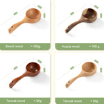 Cucchiaio da minestra grande con manico lungo in legno per uso domestico, cucchiaio per mangiare i noodle, cucchiaio per acqua, Tanoak (Old Lacquer Color), Tanoak (Original Color), Beech, Acacia