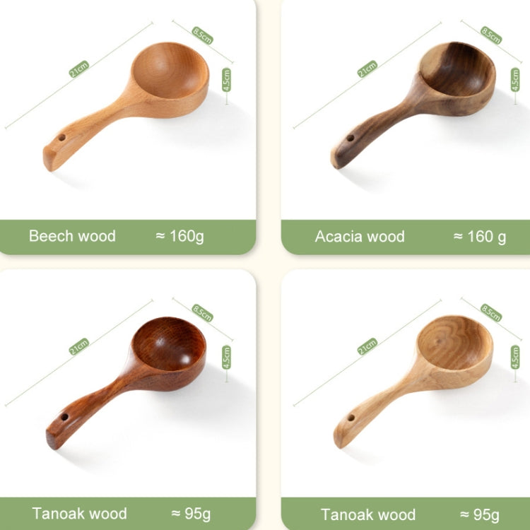 Cucchiaio da minestra grande con manico lungo in legno per uso domestico, cucchiaio per mangiare i noodle, cucchiaio per acqua, Tanoak (Old Lacquer Color), Tanoak (Original Color), Beech, Acacia