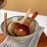 Cucchiaio da minestra grande con manico lungo in legno per uso domestico, cucchiaio per mangiare i noodle, cucchiaio per acqua, Tanoak (Old Lacquer Color), Tanoak (Original Color), Beech, Acacia