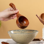 Cucchiaio da minestra grande con manico lungo in legno per uso domestico, cucchiaio per mangiare i noodle, cucchiaio per acqua, Tanoak (Old Lacquer Color), Tanoak (Original Color), Beech, Acacia