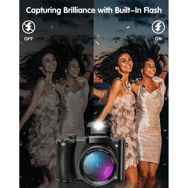 DC206X 5K/30FPS 3,2 pollici Zoom ottico 5X Telecamera digitale HD anteriore e posteriore a doppia fotocamera, EU Plug, US Plug, UK Plug