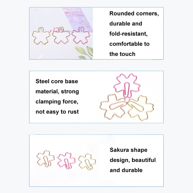 Graffette in metallo di forma speciale Classificazione dei file e conservazione delle graffette, 10pcs /Box Sakura