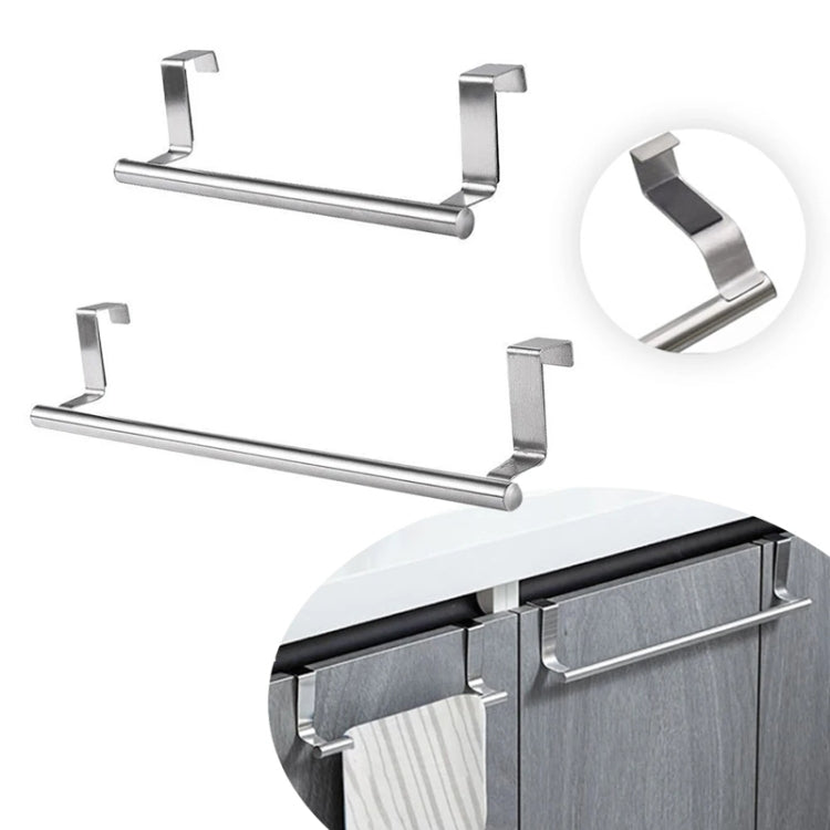 Portasciugamani sopraporta in acciaio inox senza perforazione, porta stracci da appendere alla porta dell'armadio, 23.5cm Silver, 23.5cm Black, 23.5cm White, 36.5cm Silver, 36.5cm Black, 36.5cm White