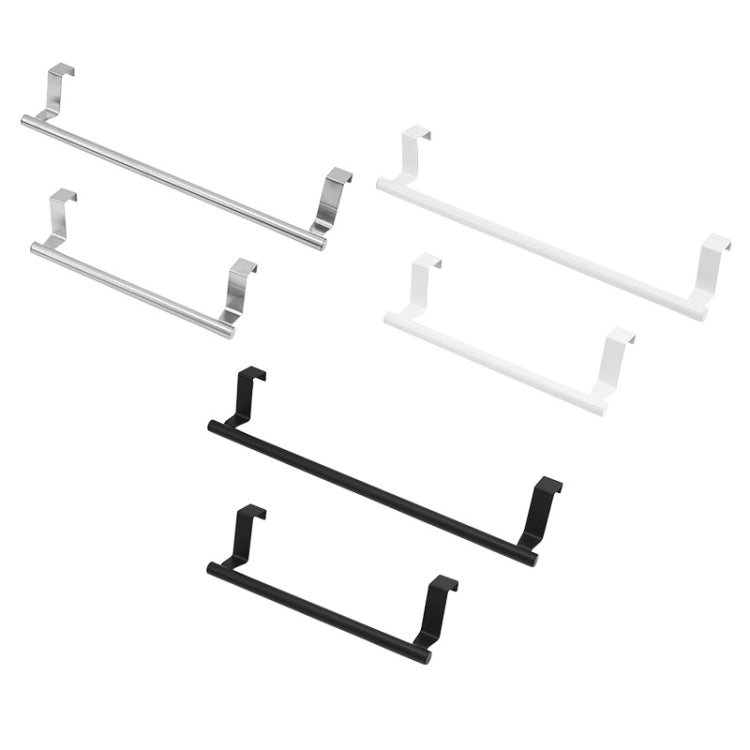 Portasciugamani sopraporta in acciaio inox senza perforazione, porta stracci da appendere alla porta dell'armadio, 23.5cm Silver, 23.5cm Black, 23.5cm White, 36.5cm Silver, 36.5cm Black, 36.5cm White
