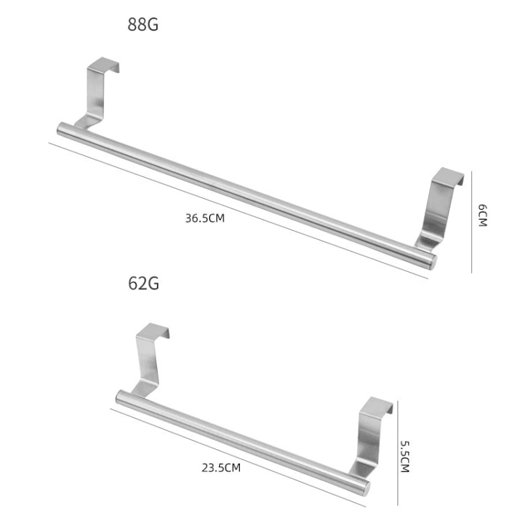 Portasciugamani sopraporta in acciaio inox senza perforazione, porta stracci da appendere alla porta dell'armadio, 23.5cm Silver, 23.5cm Black, 23.5cm White, 36.5cm Silver, 36.5cm Black, 36.5cm White