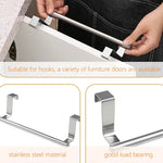 Portasciugamani sopraporta in acciaio inox senza perforazione, porta stracci da appendere alla porta dell'armadio, 23.5cm Silver, 23.5cm Black, 23.5cm White, 36.5cm Silver, 36.5cm Black, 36.5cm White