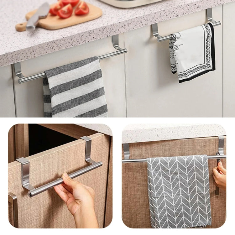Portasciugamani sopraporta in acciaio inox senza perforazione, porta stracci da appendere alla porta dell'armadio, 23.5cm Silver, 23.5cm Black, 23.5cm White, 36.5cm Silver, 36.5cm Black, 36.5cm White