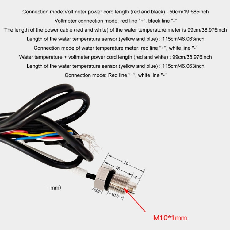 Misuratore di potenza intelligente con allarme a doppio display per moto Morfayer, Voltmeter, Water Temperature Meter, Voltmeter+Water Temperature Meter