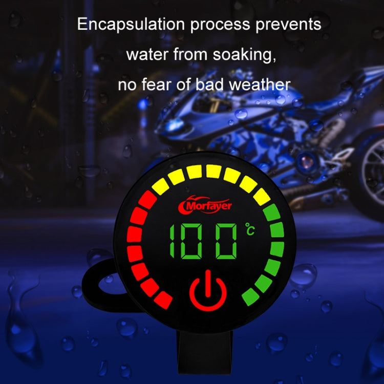 Misuratore di potenza intelligente con allarme a doppio display per moto Morfayer, Voltmeter, Water Temperature Meter, Voltmeter+Water Temperature Meter