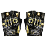 Guanti da motociclista punk a mezze dita Accessori di Halloween, S, M, L, XL