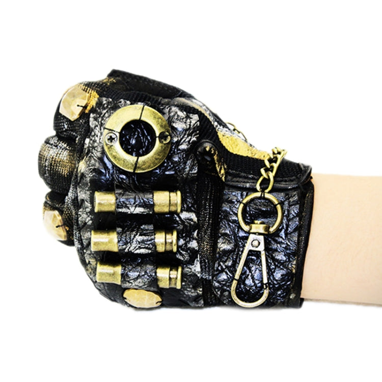 Guanti da motociclista punk a mezze dita Accessori di Halloween, S, M, L, XL