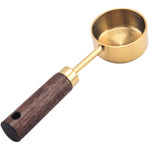Cucchiaio dosatore in acciaio inossidabile con manico in legno da 15 ml Cucchiaio per caffè in polvere Cucchiaio per latte in polvere, Silver, Gold