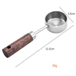 Cucchiaio dosatore in acciaio inossidabile con manico in legno da 15 ml Cucchiaio per caffè in polvere Cucchiaio per latte in polvere, Silver, Gold