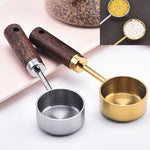 Cucchiaio dosatore in acciaio inossidabile con manico in legno da 15 ml Cucchiaio per caffè in polvere Cucchiaio per latte in polvere, Silver, Gold