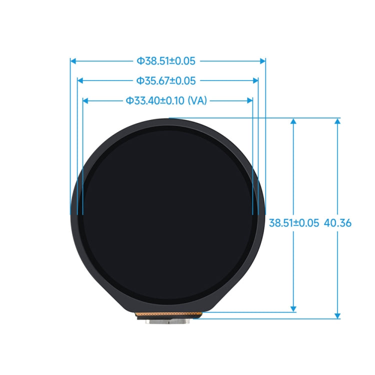 Waveshare 25098 ESP32-S3 Scheda di sviluppo LCD touch rotondo da 1,28 pollici, ESP32-S3