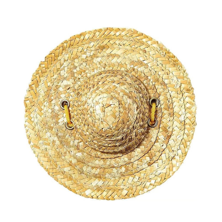 Mini cappello di paglia per animali domestici, cappello con visiera parasole per festa di compleanno di cani e gatti, S 10cm, M 13cm, L 16cm, XL 20cm