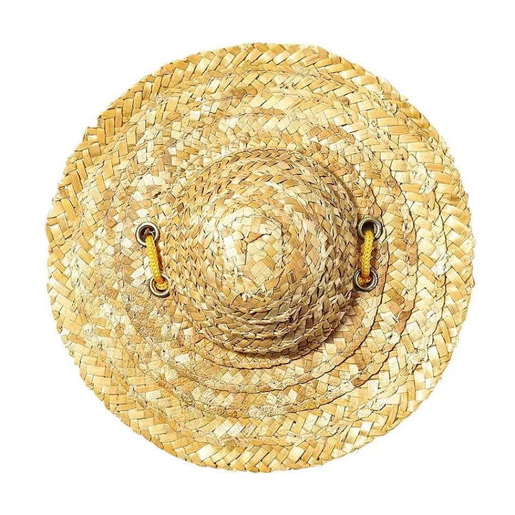Mini cappello di paglia per animali domestici, cappello con visiera parasole per festa di compleanno di cani e gatti, S 10cm, M 13cm, L 16cm, XL 20cm