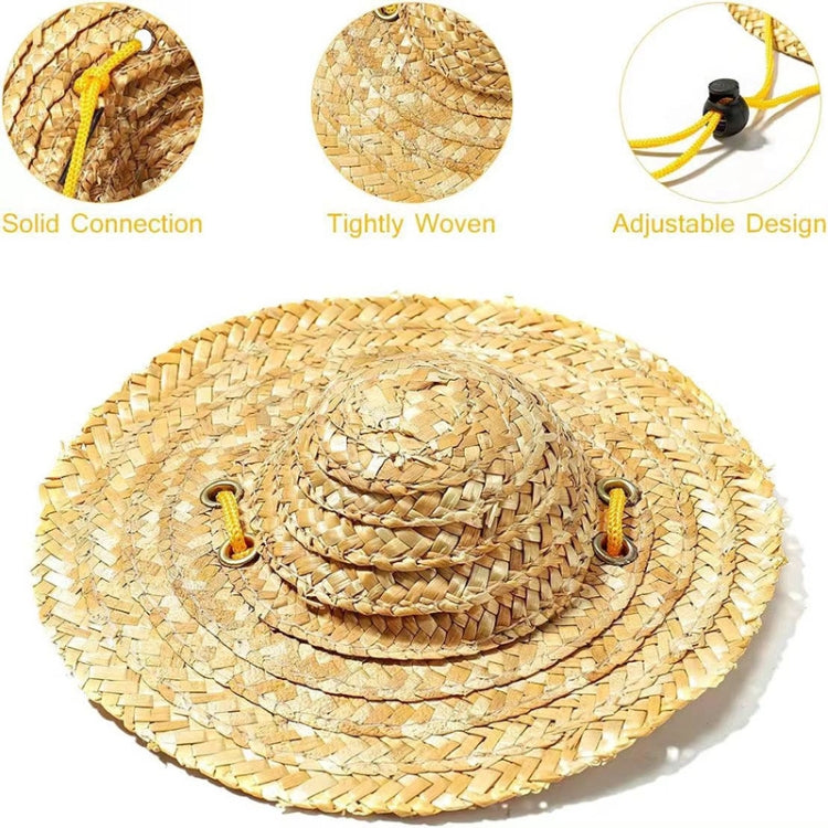 Mini cappello di paglia per animali domestici, cappello con visiera parasole per festa di compleanno di cani e gatti, S 10cm, M 13cm, L 16cm, XL 20cm