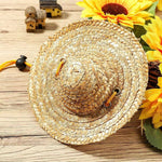 Mini cappello di paglia per animali domestici, cappello con visiera parasole per festa di compleanno di cani e gatti, S 10cm, M 13cm, L 16cm, XL 20cm
