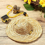 Mini cappello di paglia per animali domestici, cappello con visiera parasole per festa di compleanno di cani e gatti, S 10cm, M 13cm, L 16cm, XL 20cm