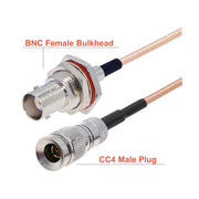 Cavo adattatore RF RG179 maschio CC4 a BNC femmina impermeabile attraverso la parete, 20cm, 30cm, 50cm, 100cm
