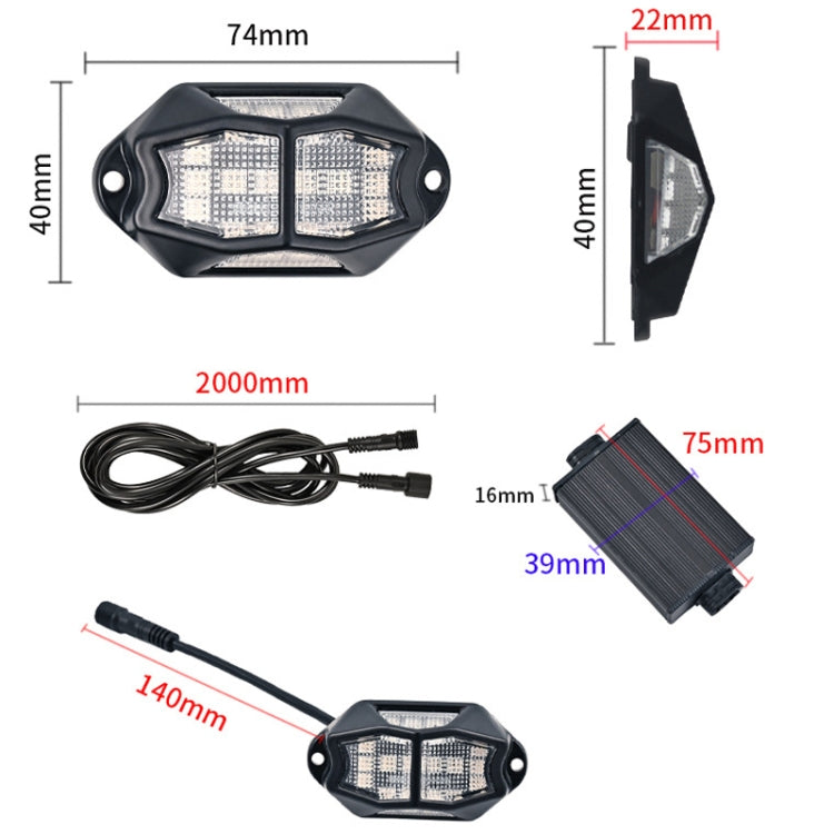 Luce per telaio auto RGB Luce colorata per atmosfera, 8 in 1, 10 in 1, 12 in 1