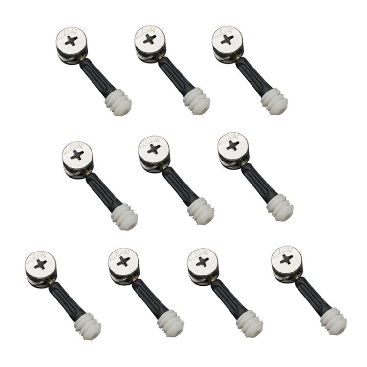 3 in 1 connettore a vite per mobili, fissaggio per armadio, dado eccentrico per ruota, 10pcs 40mm, 10pcs 35mm
