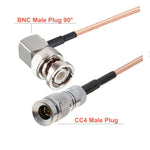 Cavo connettore a gomito CC4 maschio a BNC maschio Cavo RF coassiale RG179, 20cm, 30cm, 50cm, 100cm