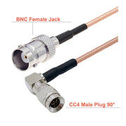 Cavo connettore CC4 maschio gomito a BNC femmina RG179 filo RF coassiale, 20cm, 30cm, 50cm, 100cm
