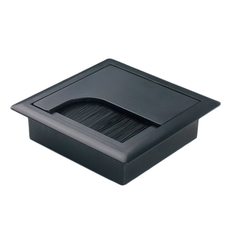 Copriforo per cavi rettangolare da tavolo in ABS con porta di uscita con spazzola Organizzatore per cavi da scrivania per PC, 80x80mm Black, 80x80mm Silver, 80x160mm Black, 80x160mm Silver, 80x160mm White, 100x200mm Silver