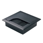 Copriforo per cavi rettangolare da tavolo in ABS con porta di uscita con spazzola Organizzatore per cavi da scrivania per PC, 80x80mm Black, 80x80mm Silver, 80x160mm Black, 80x160mm Silver, 80x160mm White, 100x200mm Silver
