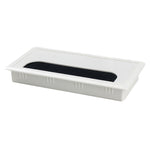 Copriforo per cavi rettangolare da tavolo in ABS con porta di uscita con spazzola Organizzatore per cavi da scrivania per PC, 80x80mm Black, 80x80mm Silver, 80x160mm Black, 80x160mm Silver, 80x160mm White, 100x200mm Silver