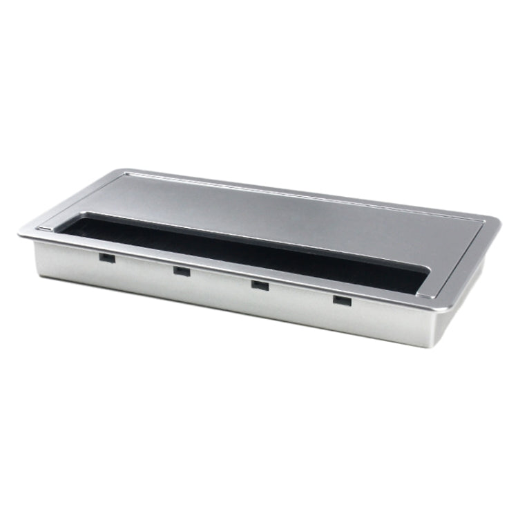 Copriforo per cavi rettangolare da tavolo in ABS con porta di uscita con spazzola Organizzatore per cavi da scrivania per PC, 80x80mm Black, 80x80mm Silver, 80x160mm Black, 80x160mm Silver, 80x160mm White, 100x200mm Silver