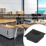 Copriforo per cavi rettangolare da tavolo in ABS con porta di uscita con spazzola Organizzatore per cavi da scrivania per PC, 80x80mm Black, 80x80mm Silver, 80x160mm Black, 80x160mm Silver, 80x160mm White, 100x200mm Silver
