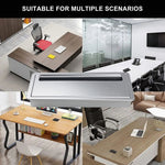 Copriforo per cavi rettangolare da tavolo in ABS con porta di uscita con spazzola Organizzatore per cavi da scrivania per PC, 80x80mm Black, 80x80mm Silver, 80x160mm Black, 80x160mm Silver, 80x160mm White, 100x200mm Silver