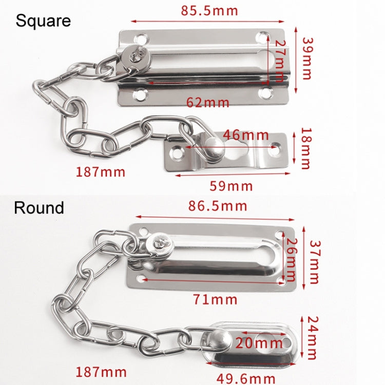 Catena di sicurezza per porta, antifurto, chiavistello per porta di casa, catena per finestra, serratura, Square Black, Square Silver, Square Red Bronze, Round Gold, Round Bronze, Round Silver
