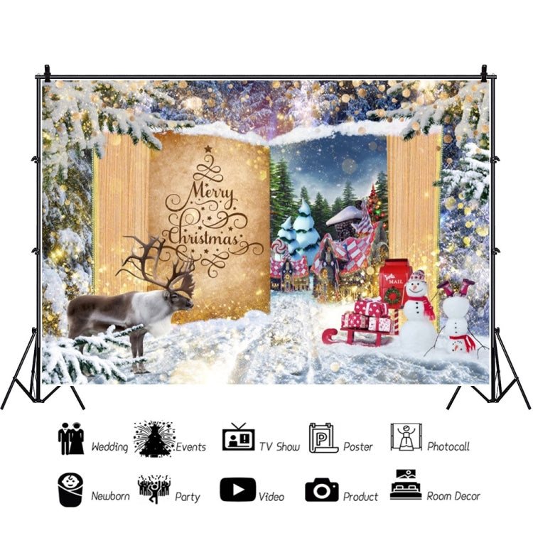 120x80cm Ghirlanda di Natale Scena di neve Fotografia Sfondo Tenda, 11421618, 11421670, 11421909, 11422035, 11422036, 11422037, 12805213, 12805214, 12805218