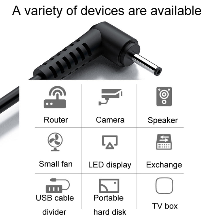 Cavo di ricarica USB a CC JINGHUA U550C Cavo di alimentazione per piccoli elettrodomestici, 3.5mm, 5.5mm
