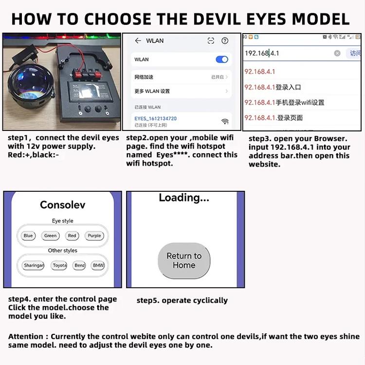 Modifica della luce a LED Demon Eye da 3 pollici per auto e moto, For One